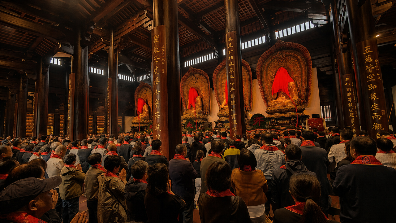 Temple ceremonial atmosphere